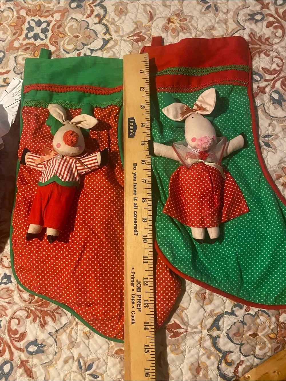 House of Hatten  Holiday Stocking with Plush Reindeer Accents